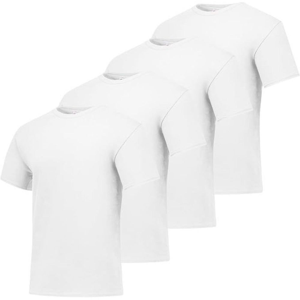 Hanes 4-Pack Men's Essential Midweight 100% Cotton Soft Spun T-Shirts White - L
